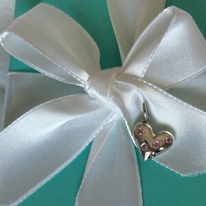 Tiffany & Co. sterling silver pink sapphire heart charm